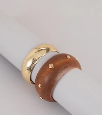 Cool Contrast Bangle Bracelet Set