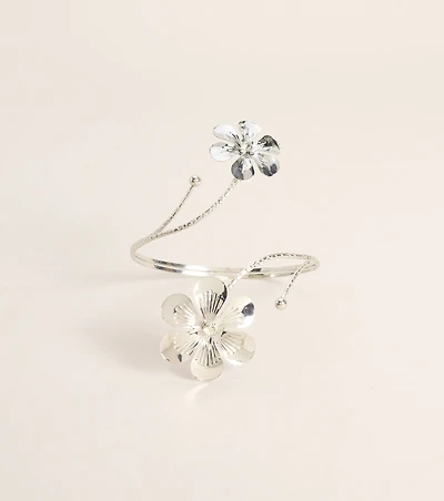 Polished Bloom Wrap Flower Arm Cuff