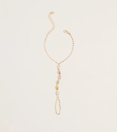 Delicately Linked Gemstone Hand Chain