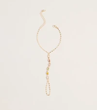 Delicately Linked Gemstone Hand Chain