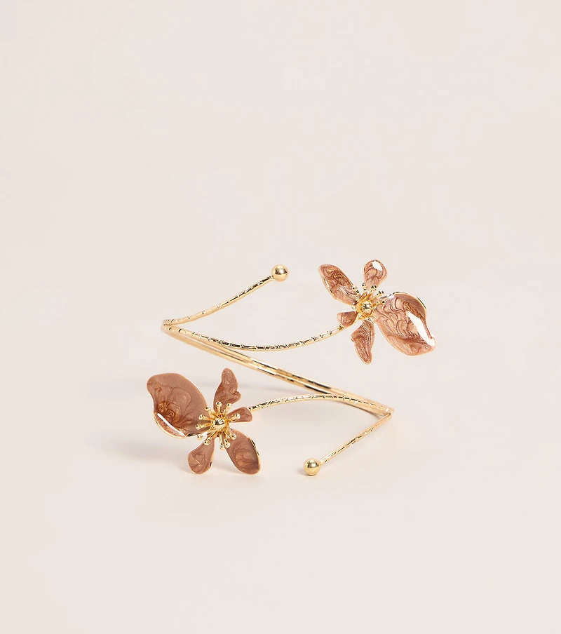 Botanical Muse Flower Cuff Bracelet