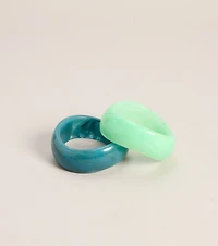 Trendy Style Resin Bangle Bracelet Set