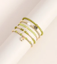 Stacked Charms Five-Piece Bracelet Set