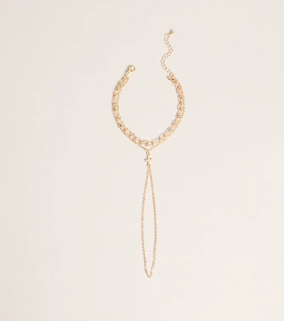 Delicate Chic Cross Hand Chain Bracelet