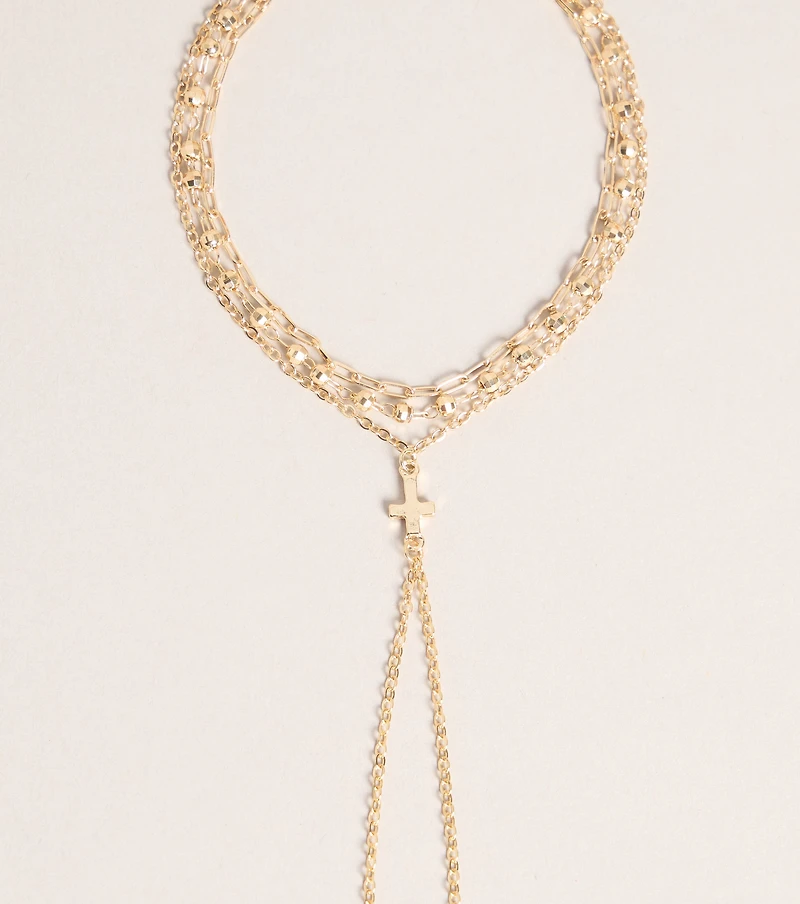 Delicate Chic Cross Hand Chain Bracelet