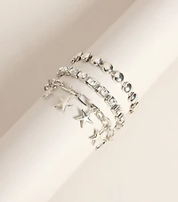 Wish Upon This Rhinestone Star Bracelet Set