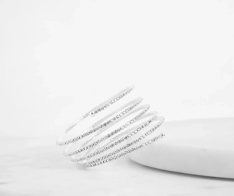 Coiled Up Rhinestone Bracelet