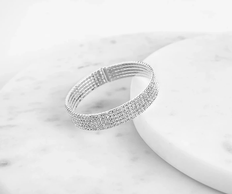 Rows of Radiance Cuff Bracelet