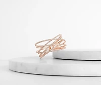 Rhinestone Lattice Cuff Bracelet