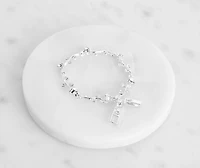 Rhinestone Leaf Clasp Bracelet