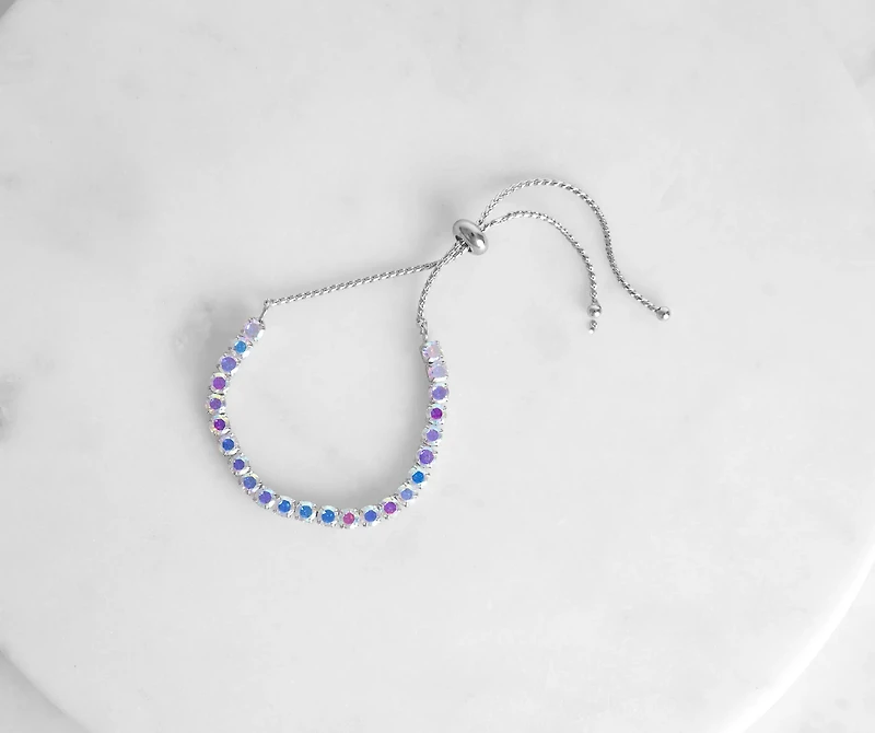 Iridescent Cubic Zirconia Bolo Bracelet