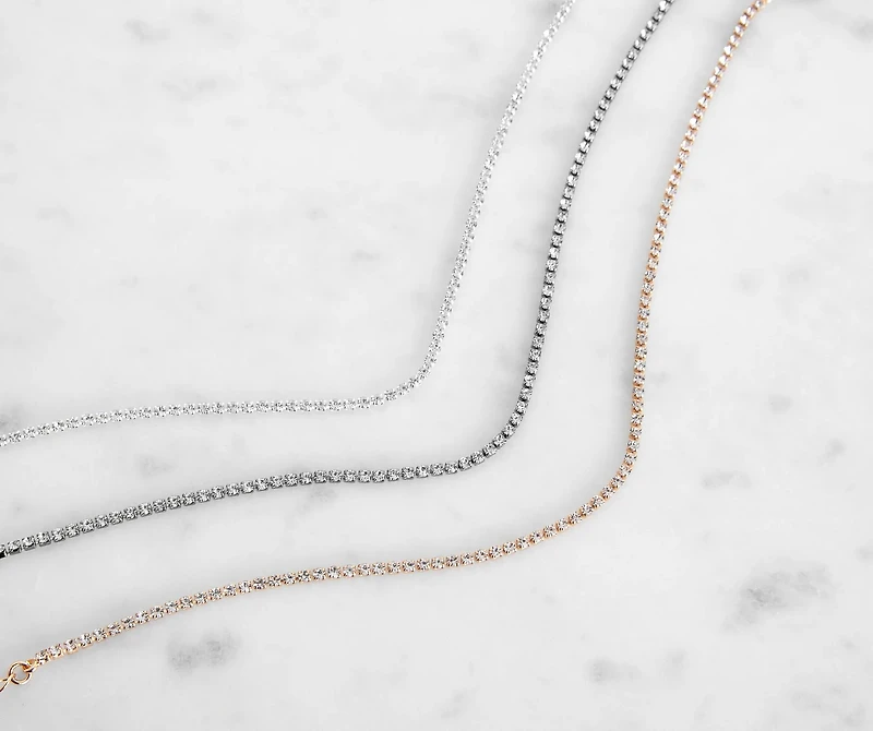 Head To Toe Rhinestone Anklet 3 Pack