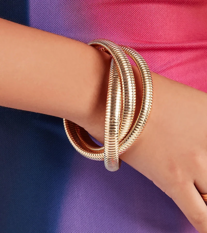 Stellar Style Twisted Bangle Bracelet