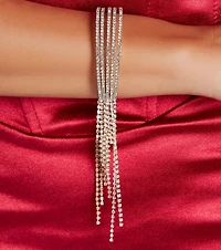 Raining Glamour Rhinestone Fringe Bracelet