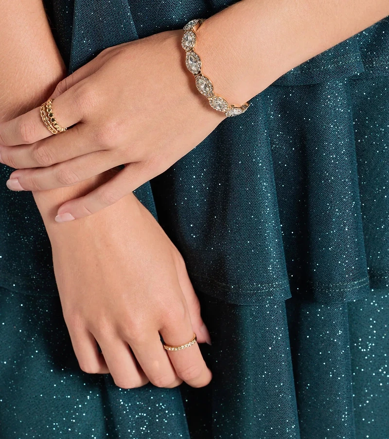 Glittering Element Rhinestone Stretch Bracelet