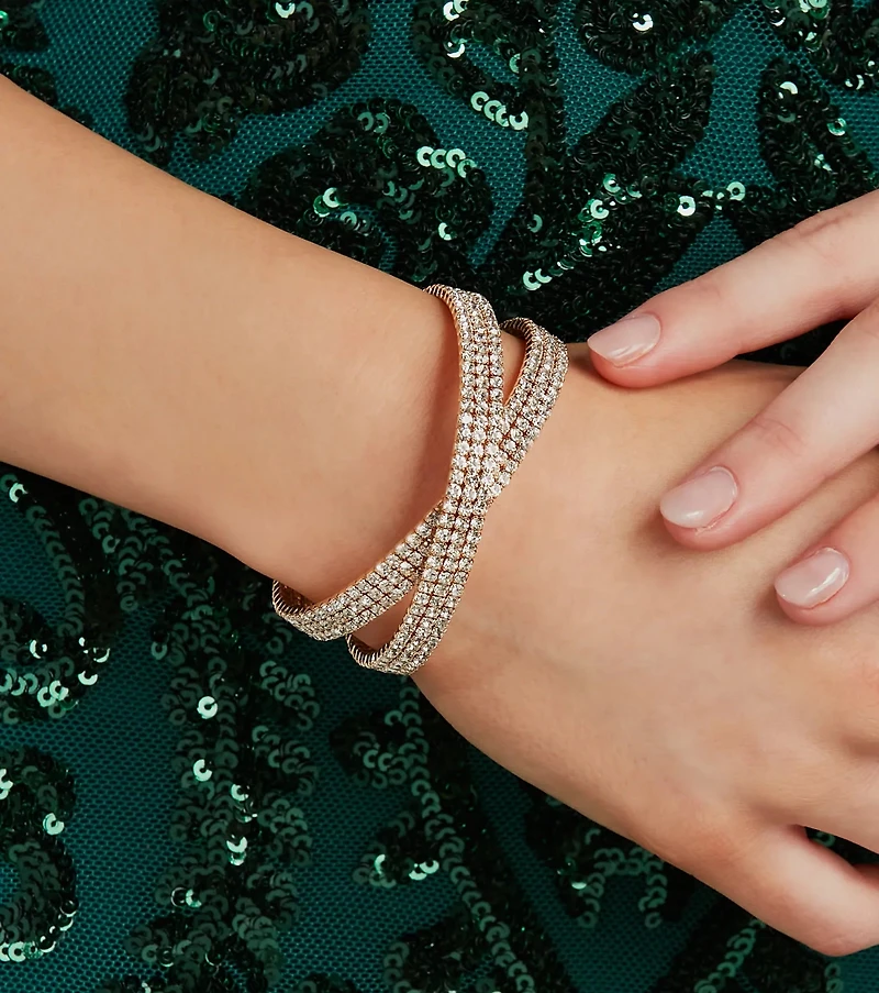 Exquisite Shine Rhinestone Cuff Bracelet