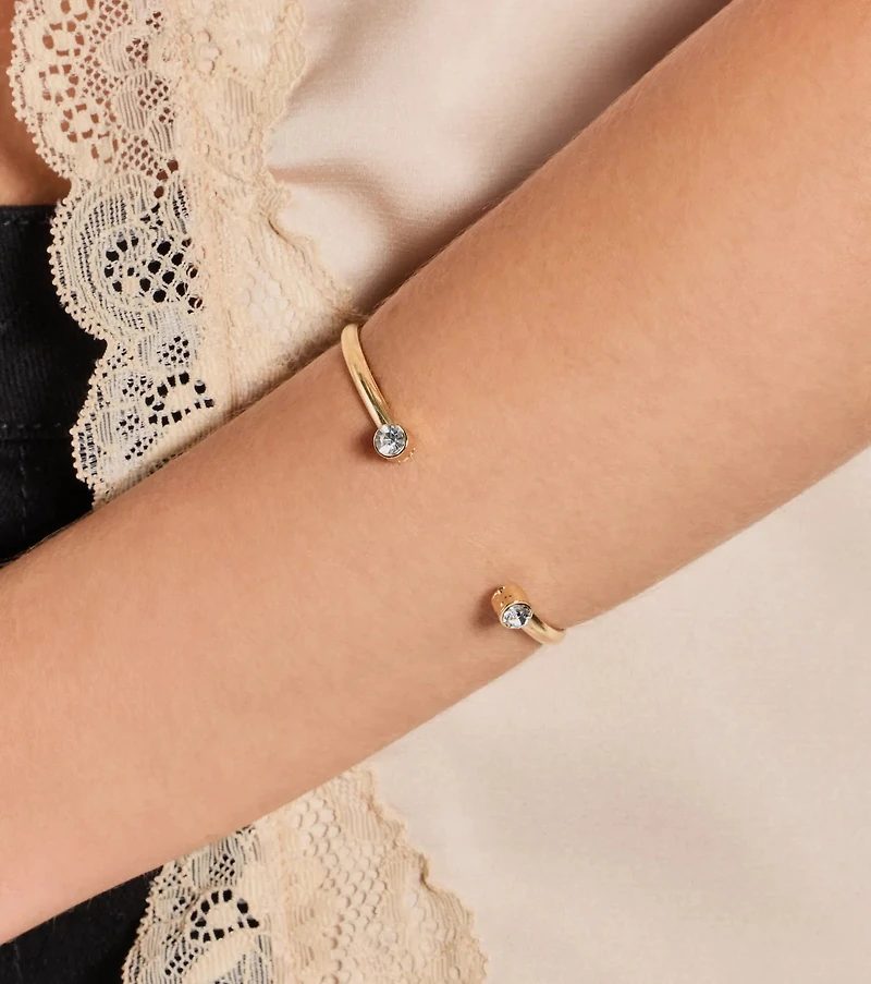 Sleek Sparkle Rhinestone Cuff Bracelet