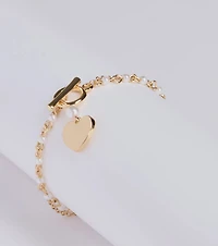 Luxe Find Heart Charm Pearl Chain Bracelet