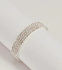 Luxe Statement Rhinestone Memory Wire Bracelet