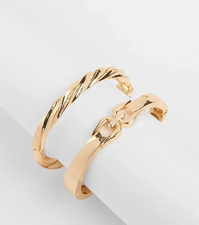 Double The Drama Chain And Twist Bangle Set