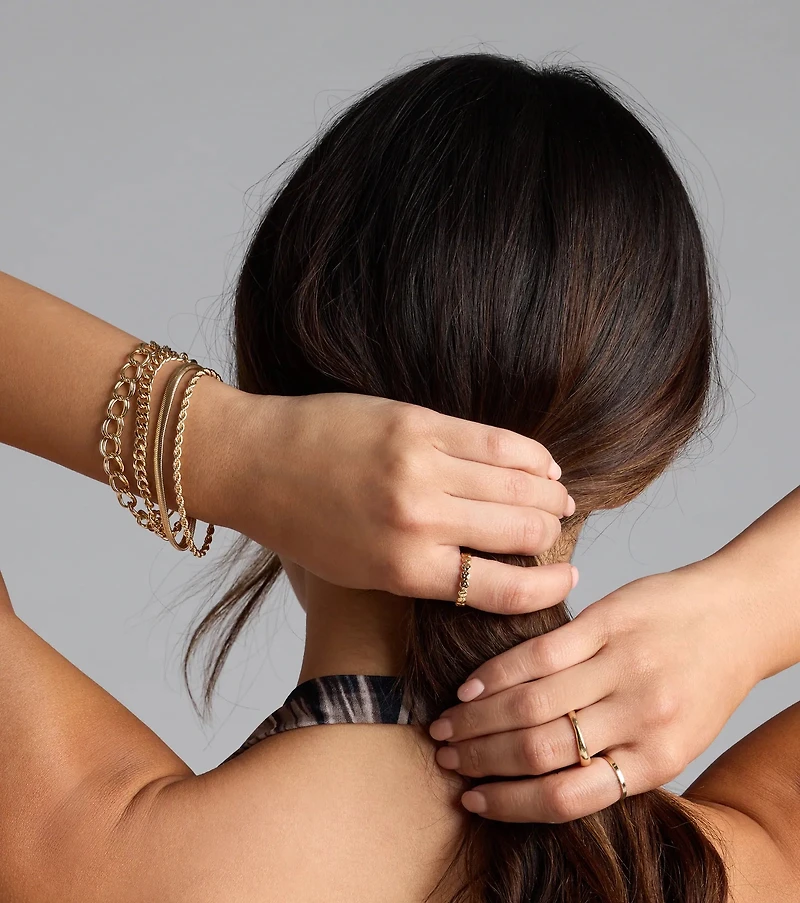 Trendy Love Chain-Link Bracelet Set