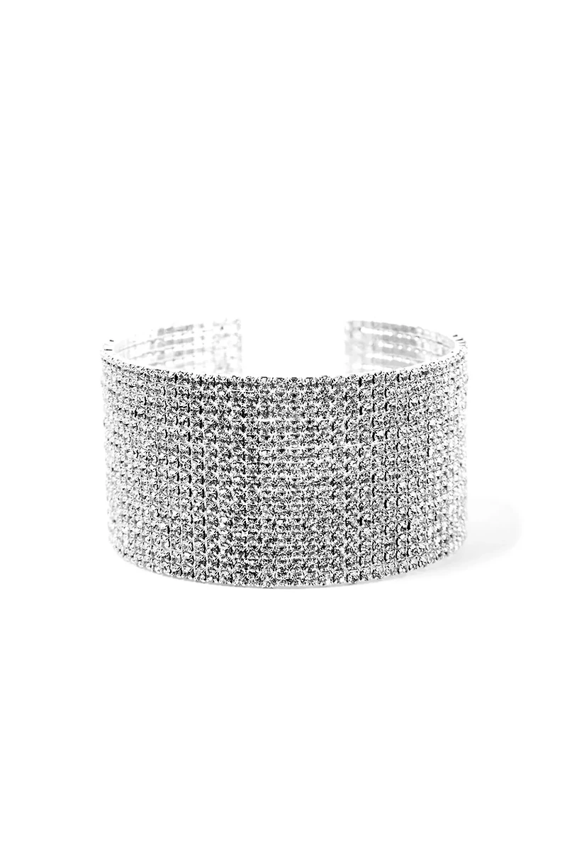 Rhinestone Statement Wide Cuff