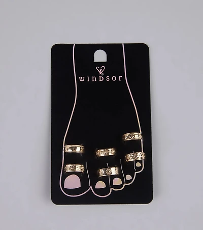 Glow Babe Six-Pack Toe Ring Set