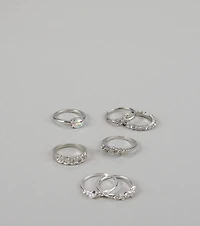 Shine On Repeat Rhinestone Ring Pack