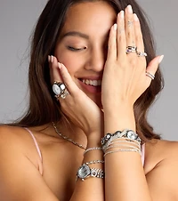 Shine On Repeat Rhinestone Ring Pack