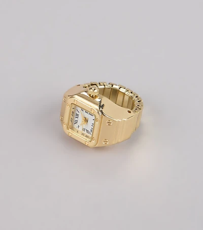 Vintage Hour Square Ring Watch