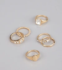 Effortless Shine Rhinestone Ring Set
