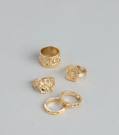 Bold Moves Statement Ring Set