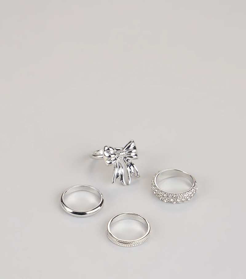 Tied To Shine Four-Piece Ring Set