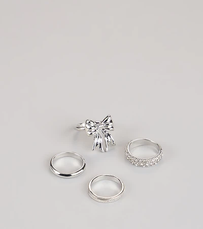 Tied To Shine Four-Piece Ring Set