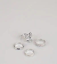 Tied To Shine Four-Piece Ring Set