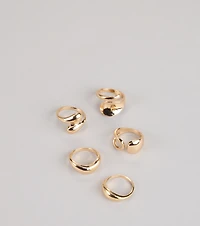 Golden Drama Ring Set