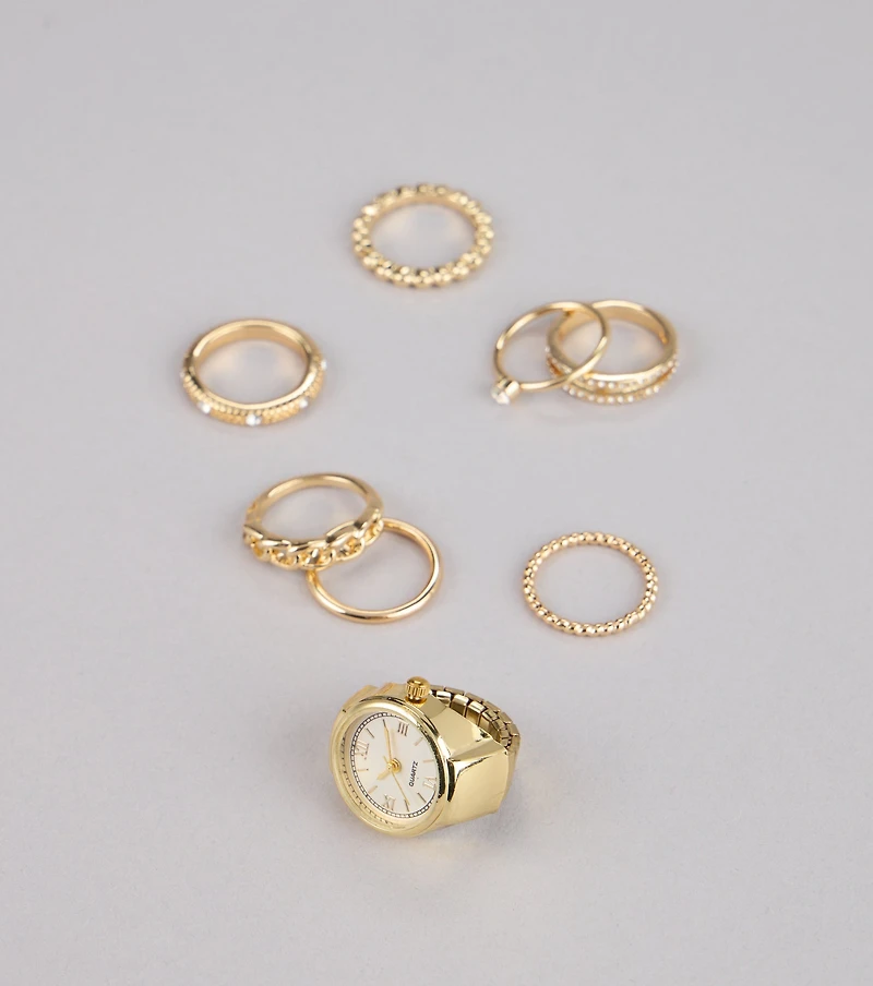 Style On Schedule Watch Ring Set