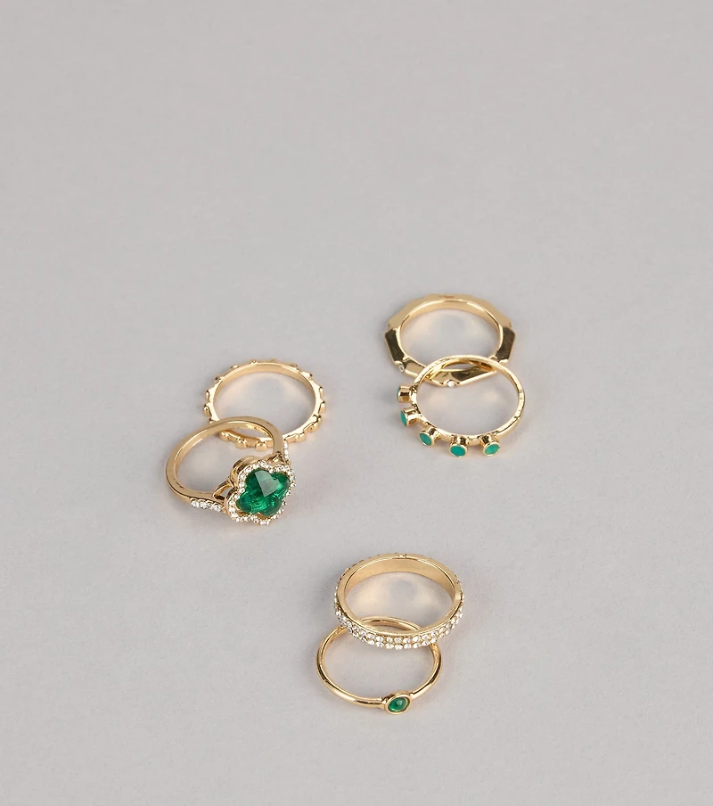 Chic Fortune Five-Pack Ring Set