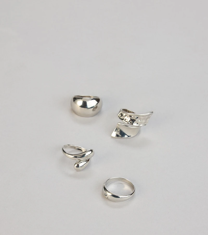 Sculpted Shine Ring Set
