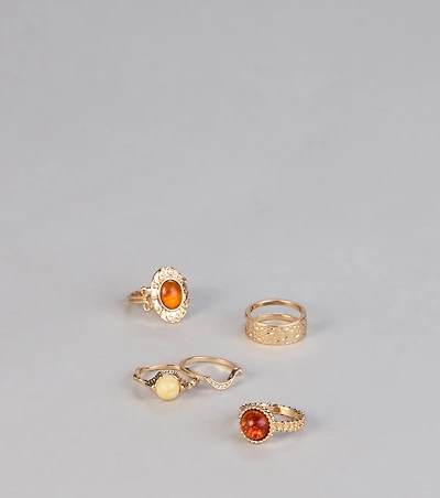 Sunset Aura Stone Rings