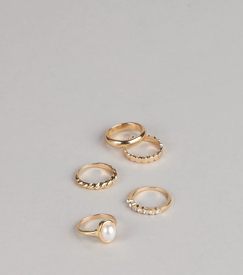 Stacked Shine Mood Five Pack Rings