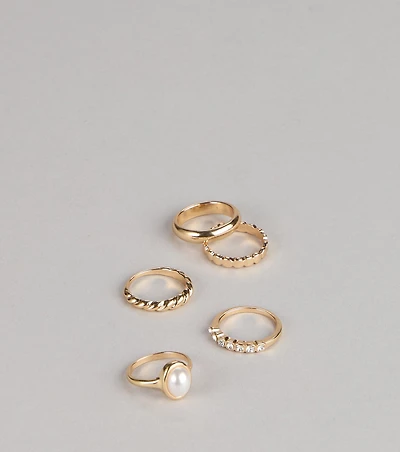 Stacked Shine Mood Five Pack Rings