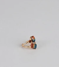 Bold Horizon Rhinestone Statement Ring