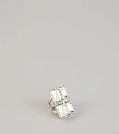 Too Glam Rhinestone Statement Ring