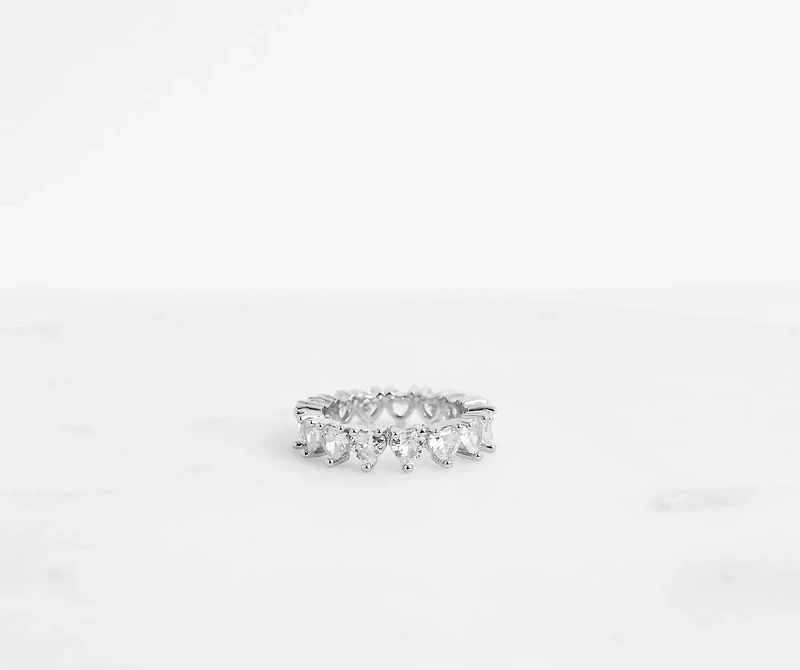 Forever Love Heart Cubic Zirconia Infinity Ring