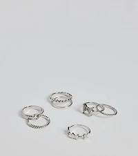 So Adorable Butterfly And Bow Rhinestone Ring Set