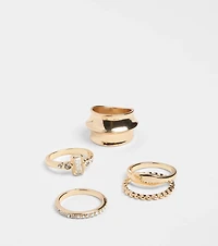 Feelin' Bold Rhinestone Ring Set