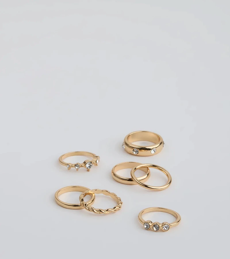 Glam Tempo Seven Piece Ring Set