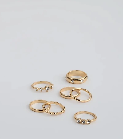Glam Tempo Seven Piece Ring Set