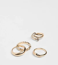 Glittering Twist Four-Pack Ring Set